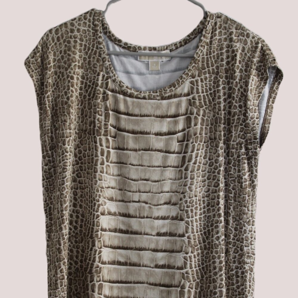 MICHAEL Michael Kors Women's Animal Print Short Sleeve Blouse